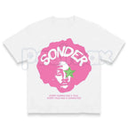 Bold Pink Sonder Lettering Geometric Print Rap Shirt – Modern Streetwear Graphic Tee, Minimalist Aesthetic Urban Unisex Hip Hop Fashion Shirt