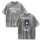Spicy Brain Skull T-Shirt – Funny Neurospicy Mental Health Graphic Tee, Vintage Washed Edgy Skeleton Lightweight Cotton Meme Top