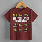 See You Later Excavator Graphic T-Shirt – Funny Construction Kids Cotton Tee