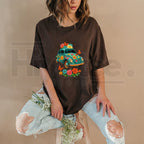 "Vintage Turquoise Floral" – Women's Breathable Casual Summer Top