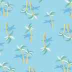 Miami Palm Tree Blue Zippered Romper