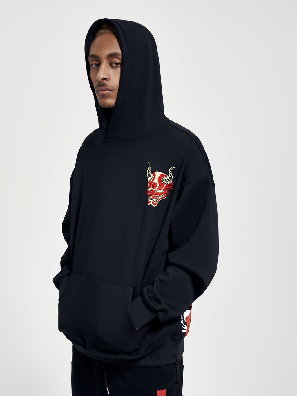 KH9060 Red Oni Embroidered Hoodie