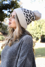 Leopard Knit Beanie