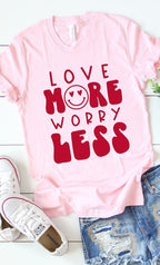 Love More Worry Less Graphic Tee T-Shirt PLUS
