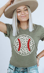 Leopard Baseball Graphic Tee T-Shirt