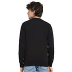 Bewakoof Mens Solid Regular Fit Full Sleeve Round Neck Unbrushed Fleece Sweatshirt Black