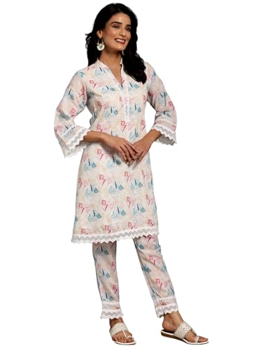 Libas WomenS Cotton Kurta Set (35586_Cream