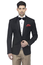 Favoroski Designer MenS Slim Italian Fit Shawl Collar Tuxedo Suit Blazer, Black (Favbl161131-Black-L)