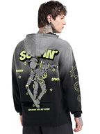Bewakoof MenS Graphic Print Oversized Fit Full Sleeve Cotton Blend Hoodies_694461_Black_2Xl
