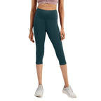 BlissClub Womens The Ultimate Capris, 3/4th Length Pants, Super- High Waist, 2 Pockets, Wide Waistband, Activewear for Women