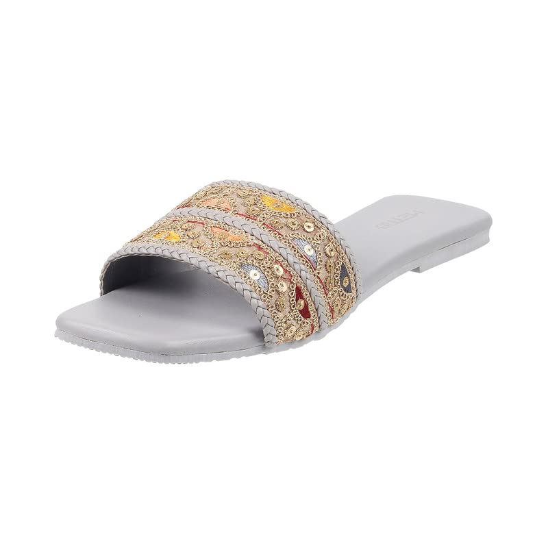 Metro Womens Synthetic Grey Slippers (Size (7 UK (40 EU)) 7-40