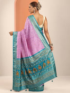Libas Womens Embellished Silk Blend Saree With Blouse Piece