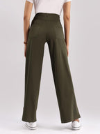 Blissclub Womens Work Utility Pants (AMPM_Wide_Gargi Green Seaweed