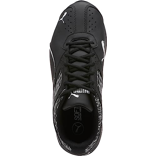 PUMA Men's Tazon 6 Wide Fracture FM Sneaker, Puma Black-Puma Black, 9 W US