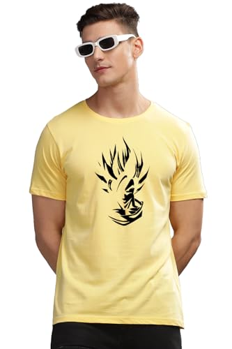 ADRO Men's Solid Regular Fit T-Shirt (RN24-GOK-LY_Light Yellow