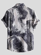 Leriya Fashion Shirts for Men || Rayon Splash Ink Printed Cool Shirts for Boys || Turn Down Collared with Preppy Short Sleeves |