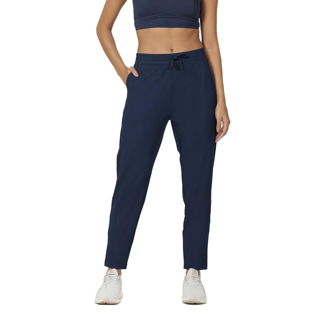BlissClub Womens The Ultimate Tapered High Rise Pants | Mid Waist | Adjustable Drawstring | Elasticated Waistband | 2 Side Pock