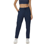 BlissClub Womens The Ultimate Tapered High Rise Pants | Mid Waist | Adjustable Drawstring | Elasticated Waistband | 2 Side Pock