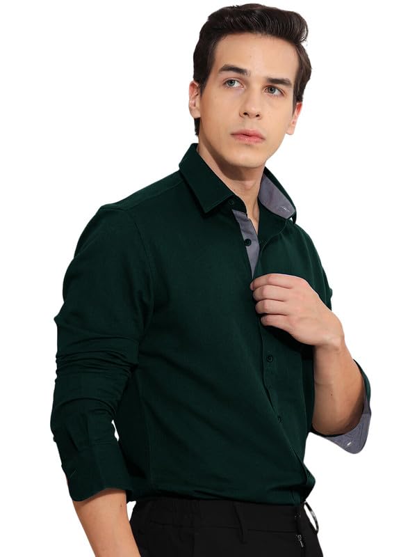 Pinkmint Mens Regular Fit Shirt (Hero_Olive