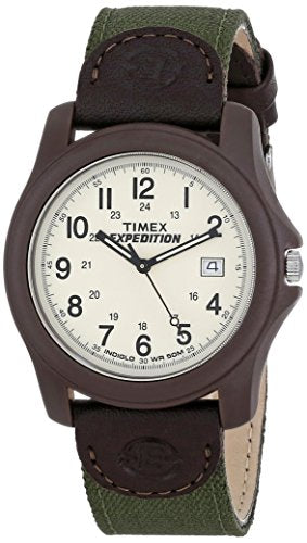 Timex Men's T49101 Expedition Camper Green Nylon/Leather Strap Watch