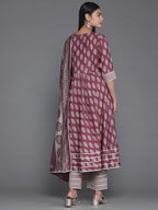Libas WomenS Silk Blend Printed Kurta Set (35324_Mauve