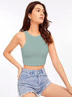 Greciilooks WomenS Ribbed Collared Spaghetti Half Sleeve Crop Tops For GirlS | Cardigan Plus Size Jeans Short Top For Women (S