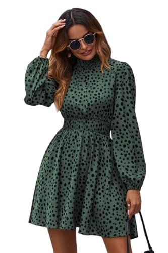 DHRUVI TRENDZ Womens Delta Rayon Women Western Dresses Regular Fit A-Line (DT-WD1043_Green_L)