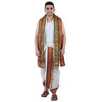 Prakasam Cotton MenS Panchakacham Dhoti Towel Set With Pocket