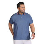 Bigbanana Plus Size MenS Regular Fit Jacquard Polo Tshirt (Seoul,Blue,3Xl)