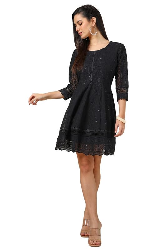 Soch Women Georgette Blend Embroidered Dress with Sequins Work