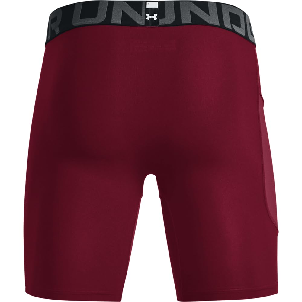 Under Armour Men's Armour HeatGear Compression Shorts, Cardinal (625)/White, Small