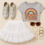 Malco Modes Fluffy Tutu Mini Skirt for Women | White Tutu | Festival | Rave Outfit | Costume Wear