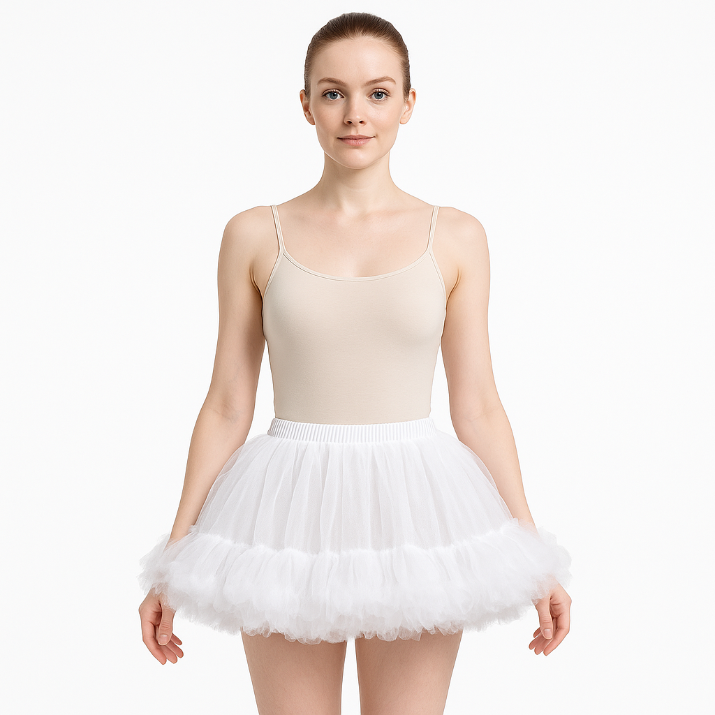 Malco Modes Fluffy Tutu Mini Skirt for Women | White Tutu | Festival | Rave Outfit | Costume Wear