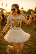 Malco Modes Fluffy Tutu Mini Skirt for Women | White Tutu | Festival | Rave Outfit | Costume Wear
