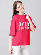 KOTTY Womens Cotton Blend Printed Oversized T-Shirts
