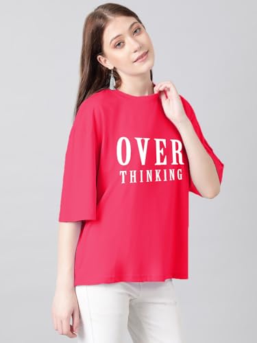 KOTTY Womens Cotton Blend Printed Oversized T-Shirts