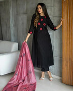 Fabnex Kurta Set For Women | Embroidered Women Kurta Set With Pant | Stylish Kurti Pant Set | Kurta Sets For Women (K-84) (In, A