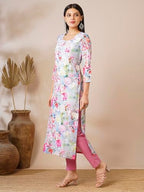 Anni Designer Women'S Cotton Blend Straight Printed Kurta