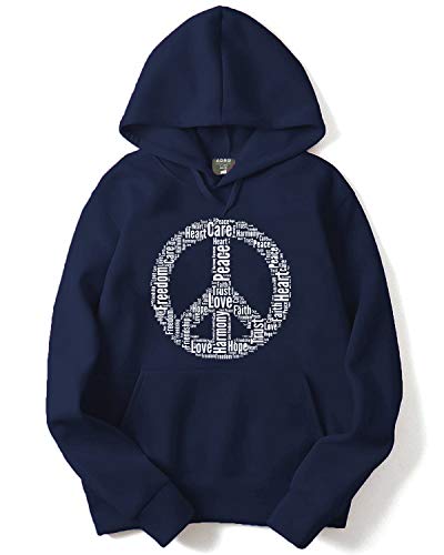 ADRO Men's Fleece Hooded Hoodie (H-M-PE-NB-XL_Navy Blue)