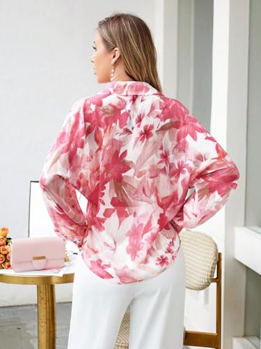Litzo Shirts For Women  Korean Style Long Sleeve Oversized Button Down | Plus Size Workwear Top For Office & Casual Wear (L-103-
