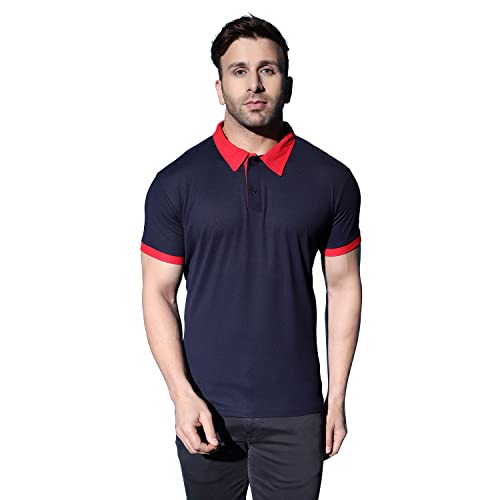 Leriya Fashion Mens T-Shirt | Cotton & Polyester Solid Varsity Inspired Regular Fit T-Shirt For Boys | Polo-Collar Neck | Perfe
