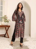 Varanga WomenS Viscose Rayon Kurta Set (Vset21166_Black