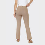 BlissClub Women Werk-It Flare Pants | High Rise| Wide Waistband | Lightweight & Breathable Cottonflex Fabric | 4 Pockets| Herrin