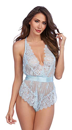 DG Open Back Romper Tie Closure Blue M