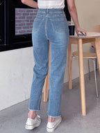 Greciilooks Regular Pant Baggy High Waist | Bell Bottom Jeans For Women (Gl-Dj-33_Sky Blue