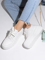 Shoetopia WomenS Platform Heel Sneakers White