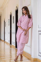 LookMark Womens Latest Printed Cotton Blend Straight Kurta and Afghani Pant Set Perfect for Casual and Office Wear (AZ-LM-P1-KS