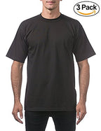 Pro Club Men's 3-Pack Heavyweight Cotton Short Sleeve Crew Neck T-Shirt, Black, 3X-Large