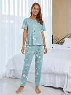 SHIENZY Womens Stylish Avacado Printed Night Suit || T-Shirt & Pyjama for Nightwear Set || Casual Lounge & Sleep Wear for Girls