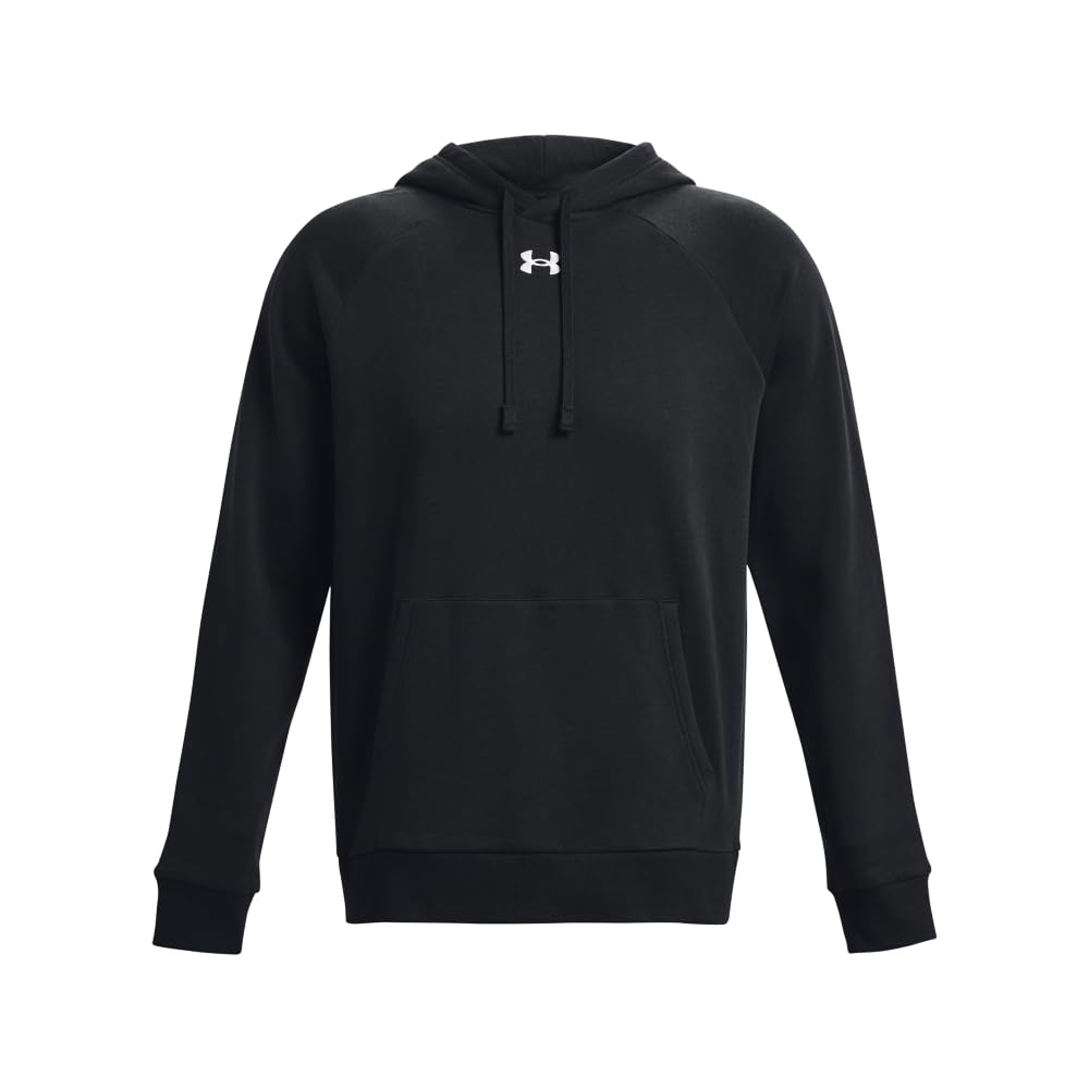 Under Armour Men's Rival Fleece Hoodie, (001) Black / / White, Small